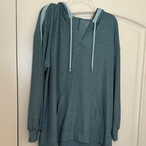 LIVI Active Lane Bryant Teal Hoodie with Drawstrings, NWT size 18/20